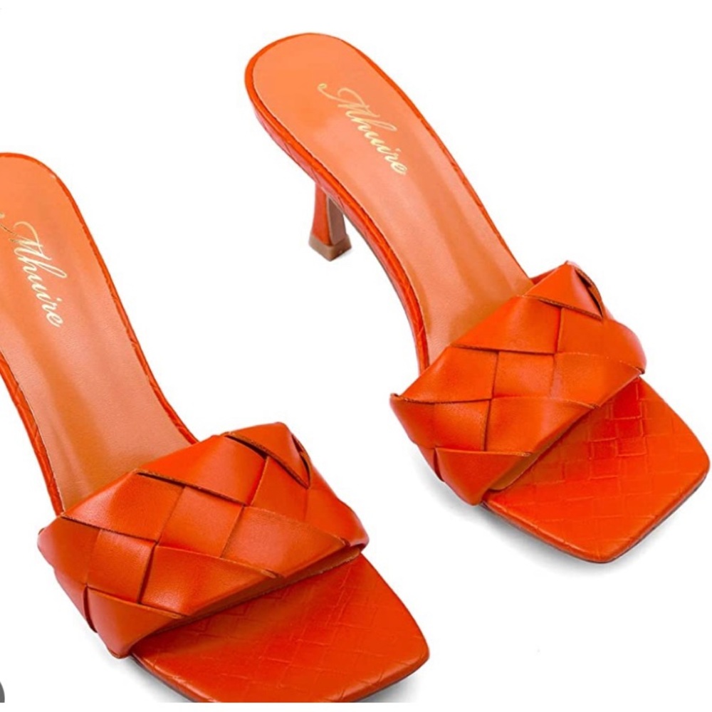 Orange Woven Slide Heel — Women's Fashion Sandal